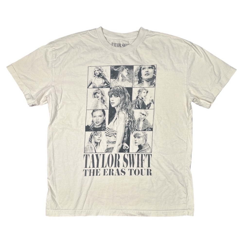 Taylor Swift The Eras Tour USA Leg Music Cream T Shirt Mens Small